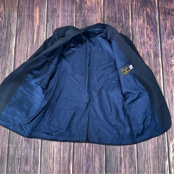 Vintage Circle S Sport Coat 46L Navy Blue USA Mens Ranch Western Wear Blazer - Picture 5 of 9